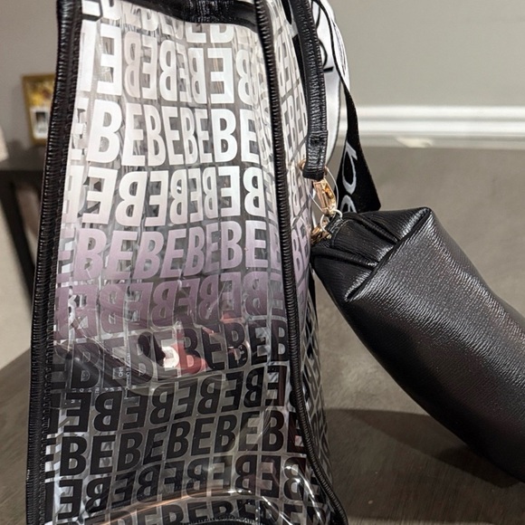 Bebe Transparent Tote with Black and White Details - Picture 3 of 4